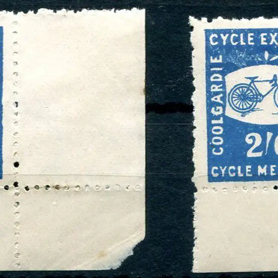 1893 1/- & 2/6d Coolgardie Cycle Express pair with ...