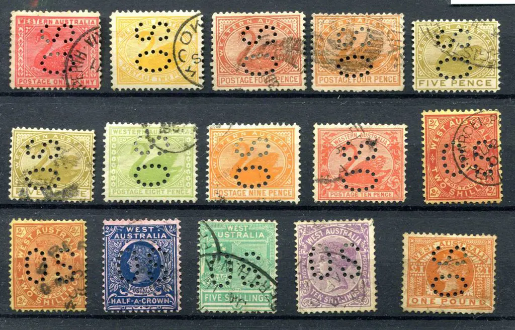1902/11 1d to £1 orange-brown set of 15 perfined ... Image 1++