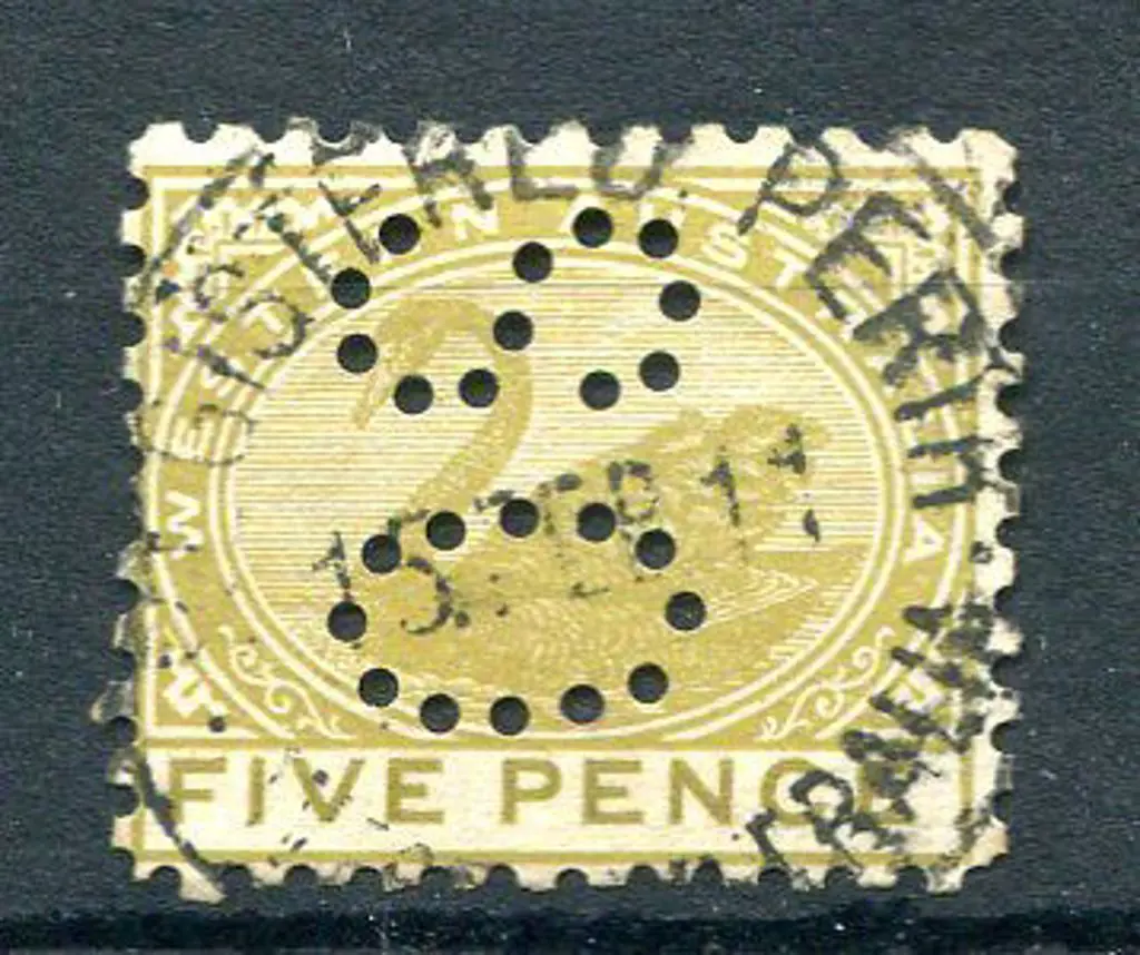 1902/11 5d bistre perfined "OS". Short perf at ... Image 1++