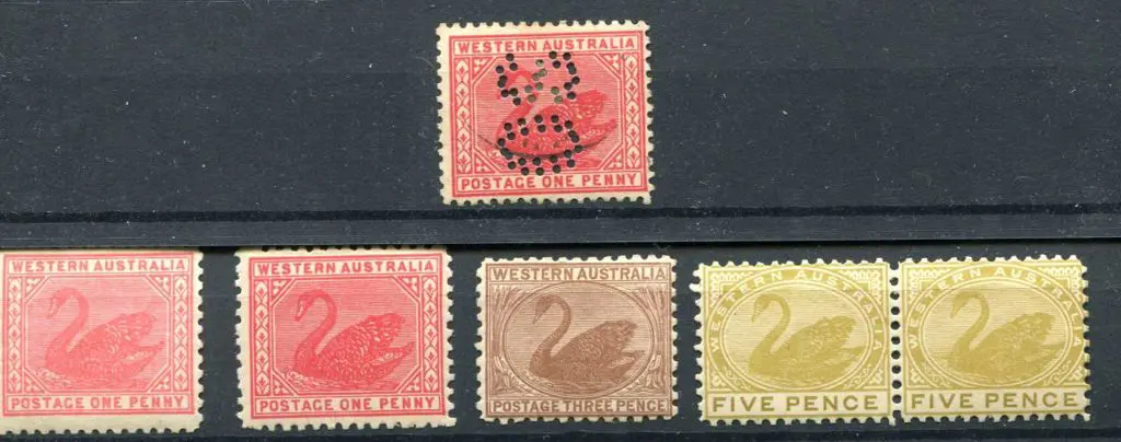 1912 1d carmine-red with a double "OS" perfin. An ... Image 1++