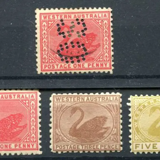 1912 1d carmine-red with a double "OS" perfin. An ...