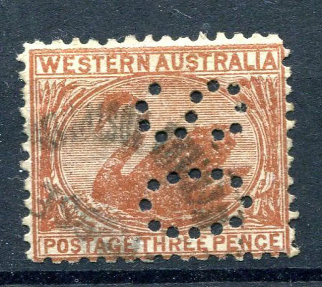 1912 3d deep orange-brown perfined "OS". Good ... Image 1++
