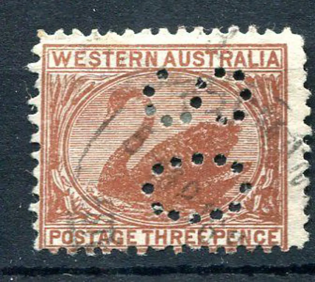 1912 3d deep orange-brown perfined "OS". Fine ... Image 1++
