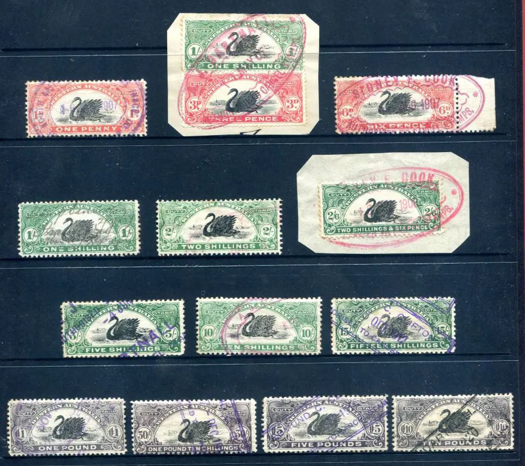 1906-09 Defin Issue Inscribed "Stamp Duty" Perf ... Image 1++