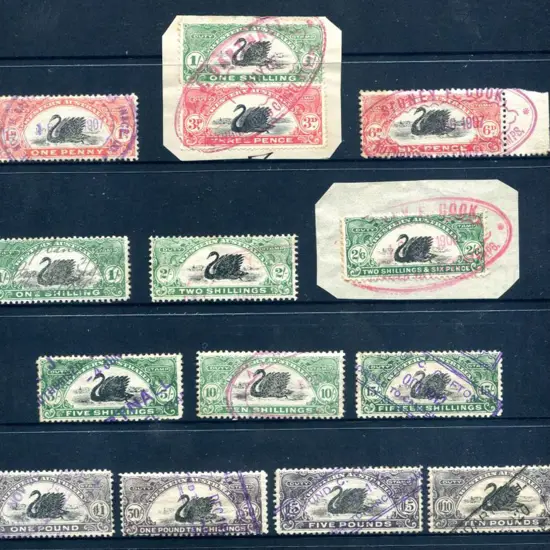 1906-09 Defin Issue Inscribed "Stamp Duty" Perf ...