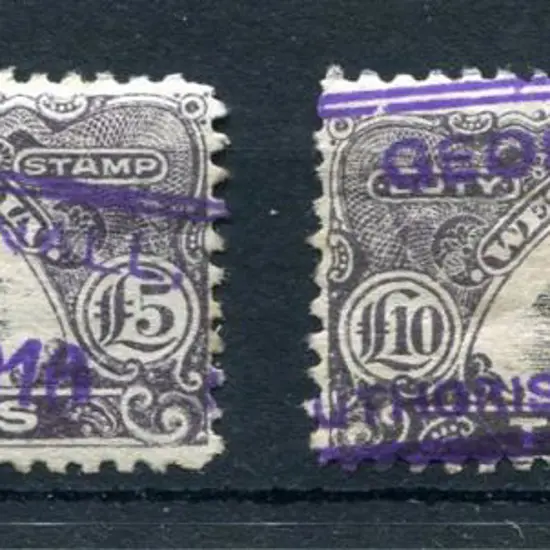 1906/09 £5 & £10 slate-purple. Both fine used, ...