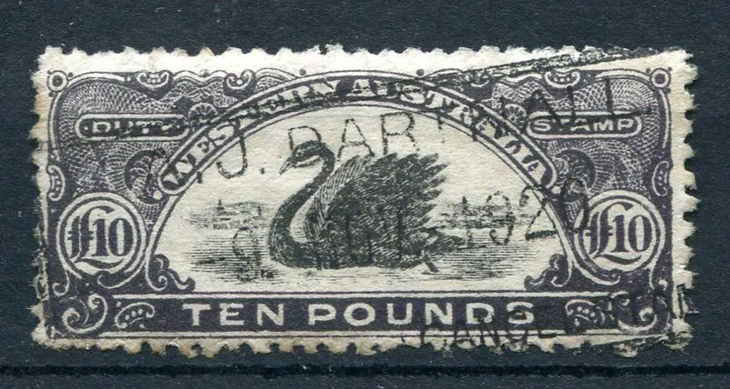 1906 £10 agate. Fine used & a rarely seen shade. ... Image 1++