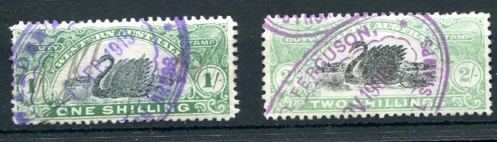 1906/09 1/- deep green & 2/- light green both with ... Image 1++