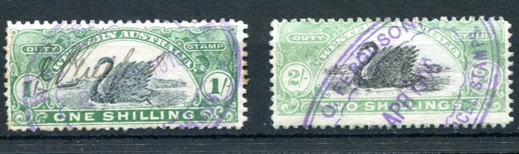 1906/09 1/- deep green & 2/- light green as above ... Image 1++