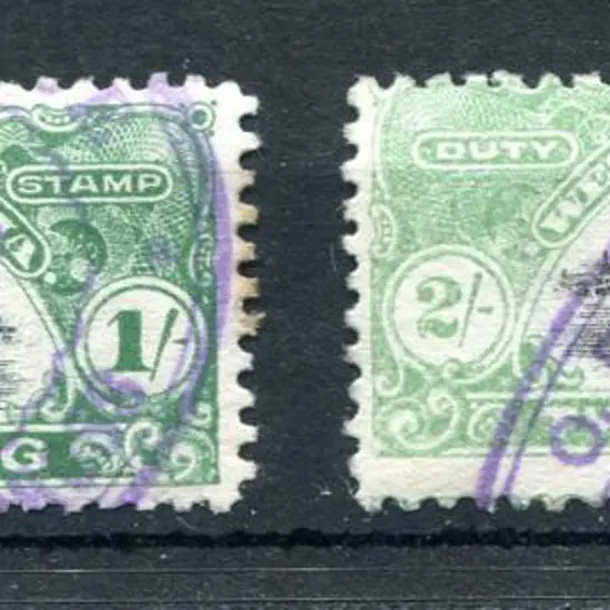 1906/09 1/- deep green & 2/- light green as above ...