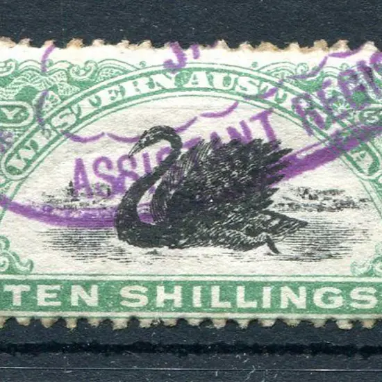 1906/09 10/- dull green with inverted wmk. Fine ...