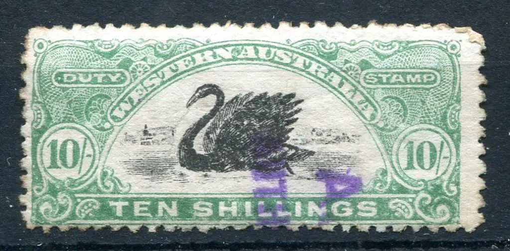 1906/09 10/- dull green with inverted wmk. Short ... Image 1++