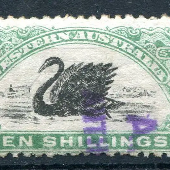 1906/09 10/- dull green with inverted wmk. Short ...