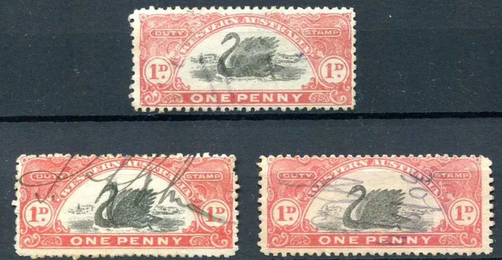 1909 1d reds x 3 all with inverted wmks. Good to ... Image 1++