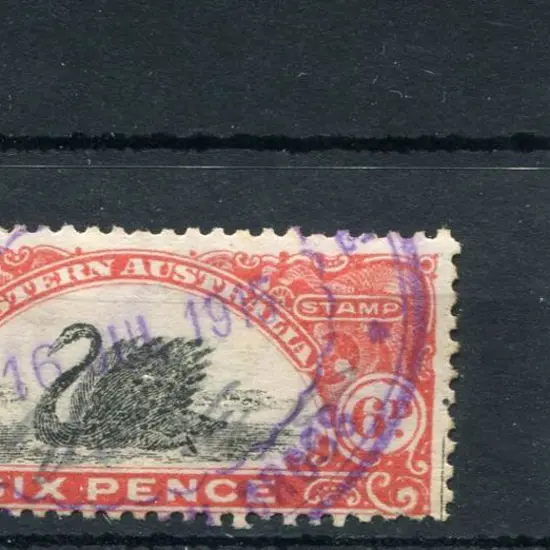 1909 6d red-black with lower right register mark. ...