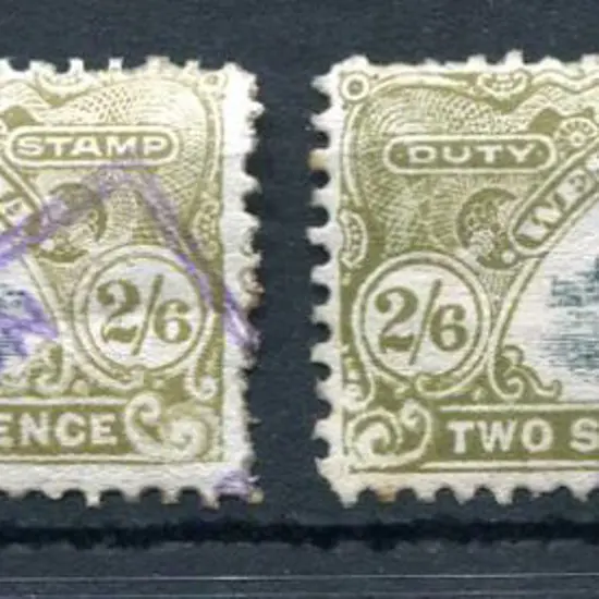 1911/12 2/6d brown-olive & 2/6d yellowish-olive ...
