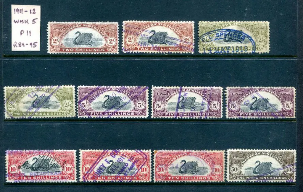 1911/-12 2/- x 2, 2/6d x 2, 5/- x 3, 10/- x 3 & ... Image 1++