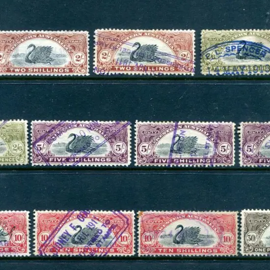 1911/-12 2/- x 2, 2/6d x 2, 5/- x 3, 10/- x 3 & ...