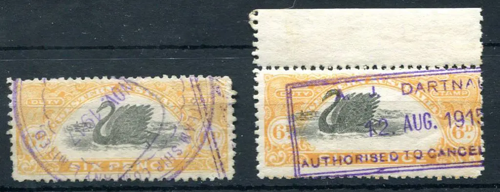 1911/13 6d x 2 with inverted wmk, vert crease ... Image 1++