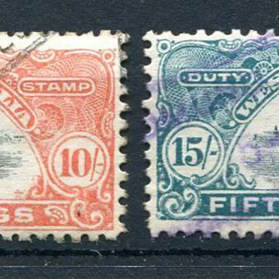 1911/13 10/- orange-red & 15/- deep blue-green. ...