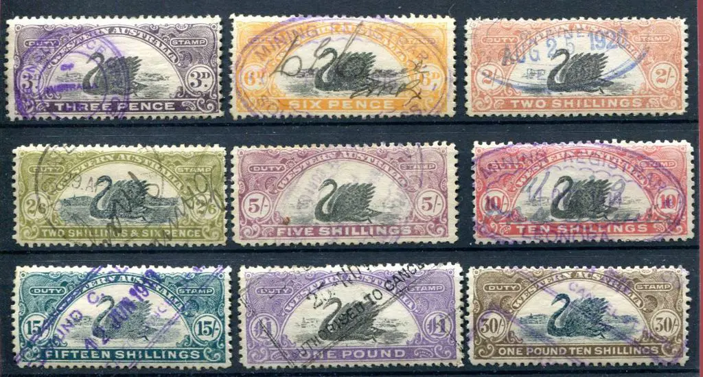 1911/13 3d to 30/- set of 9. Majority fine used & ... Image 1++