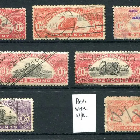 1917-22 "Duty Stamp " Design on Watermarked Paper ...
