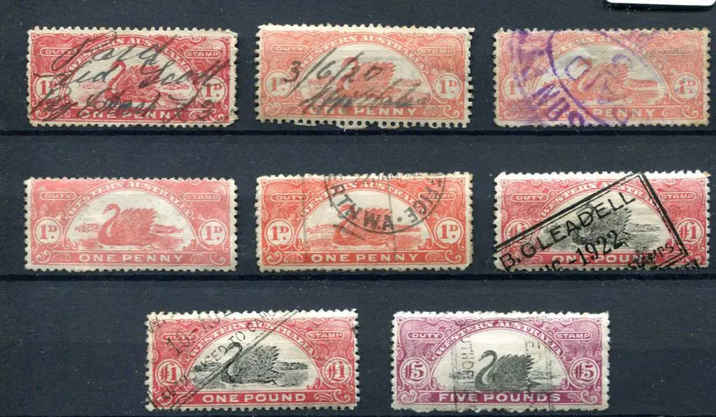 1917/22 1d red x 4, £1 red x 2 & £5 reddish ... Image 1++