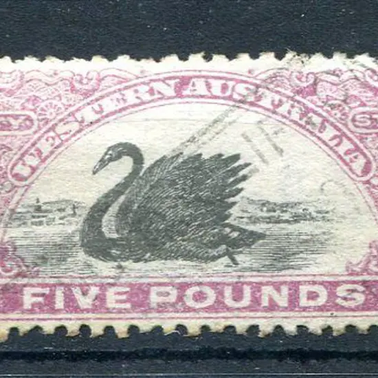1917/22 £5 reddish-purple with inverted wmk. Fine ...
