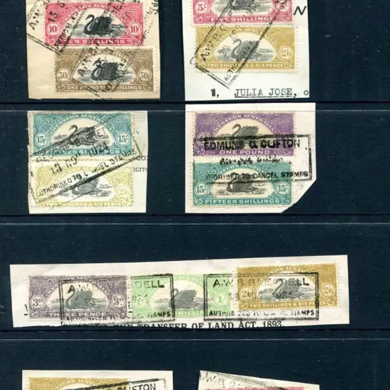 1922/30 3d to 30/- group used on piece. Incls 2 ...