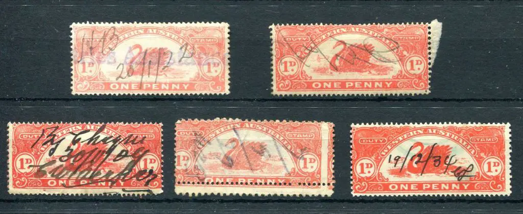 1922/30 1d red in shades all with inverted wmks ... Image 1++