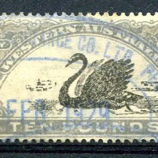 1922/30 £10 grey with inverted wmk. Fine used. ...
