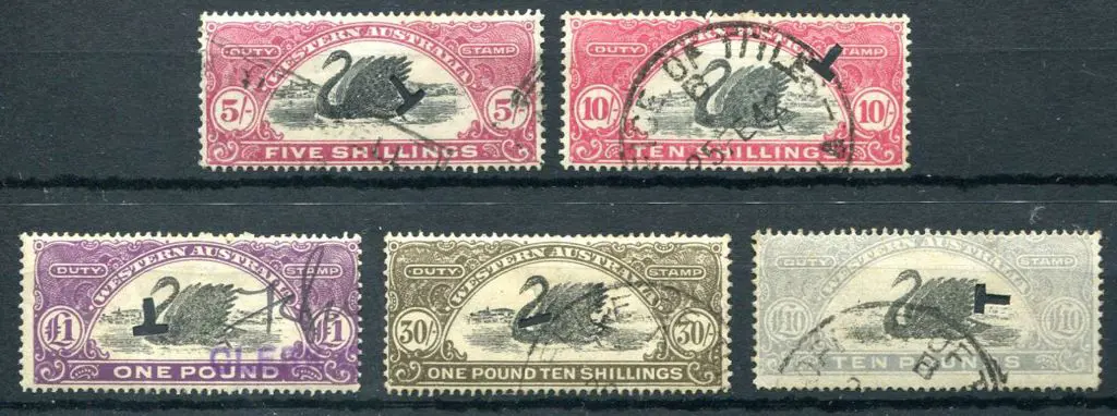 1922/30 5/- claret, 10/- bright carmine, £1 bright ... Image 1++