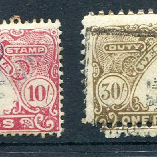 1927 10/- bright carmine, perf. 14½x13½ (centred ...