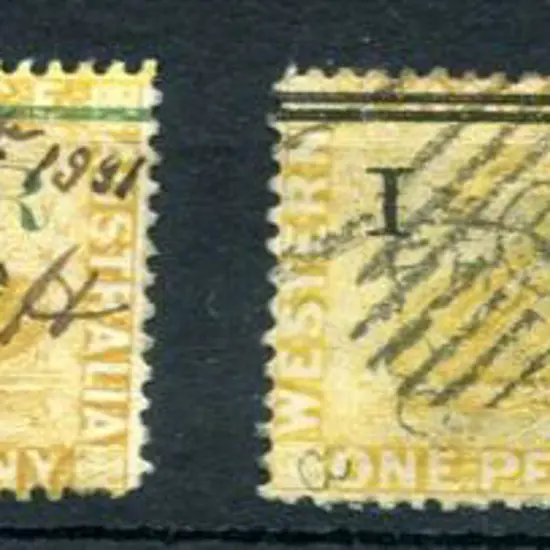 1872/78 1d ochre ovptd "IR" with "POSTAGE" ...