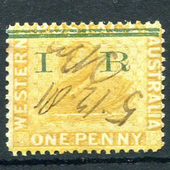 1872/78 1d ochre ovptd "IR" with "POSTAGE" ...