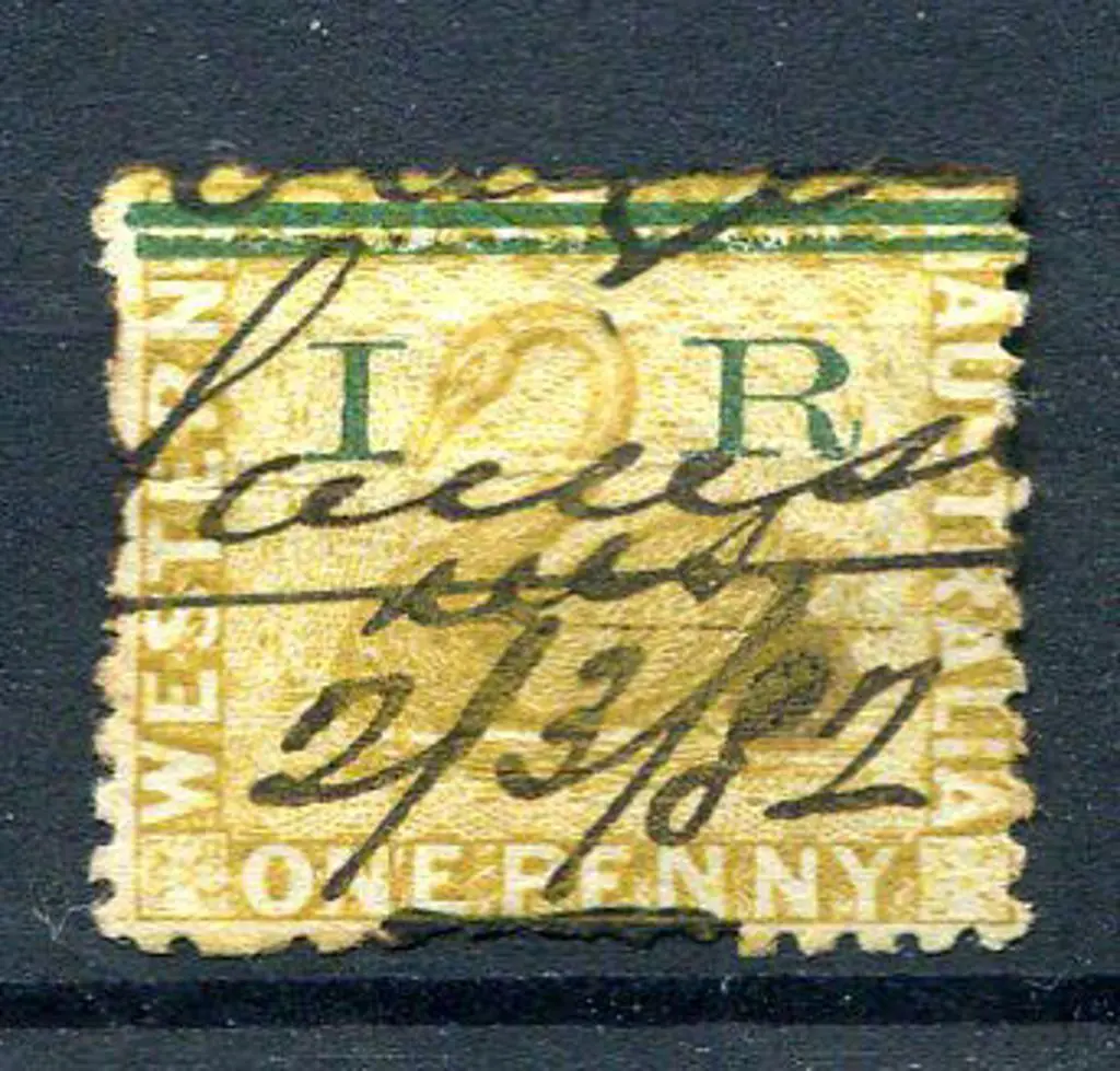 1872/78 1d ochre showing 2 green bars obliterating ... Image 1++