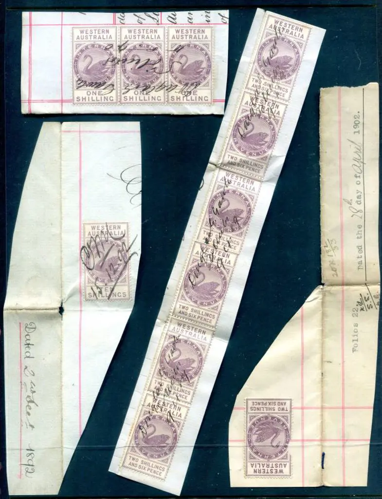 1881 1/- "Internal Revenue" in horiz strip of 3 ... Image 1++