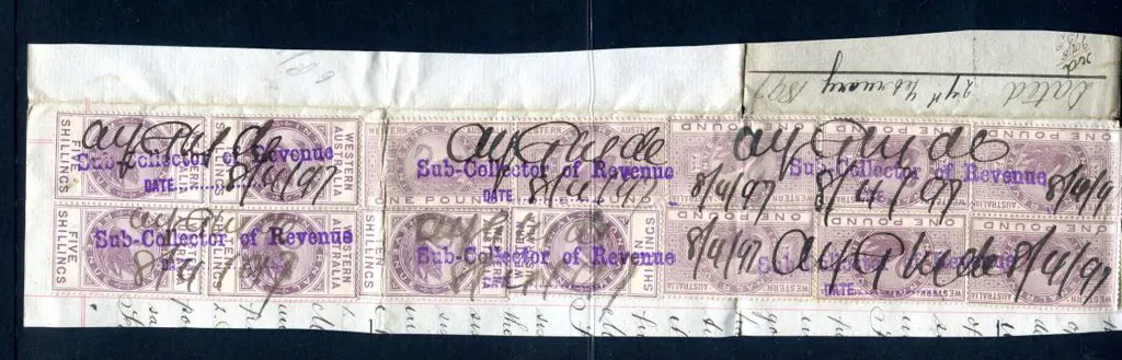 1881 10/- "Internal Revenue" block of 4 & single ... Image 1++