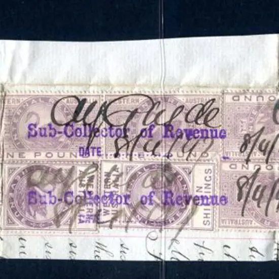 1881 10/- "Internal Revenue" block of 4 & single ...