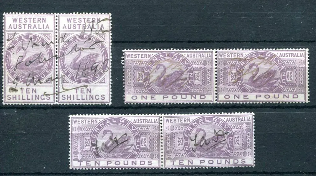 1881 10/-, £1 & £10 Internal Revenue high val ... Image 1++