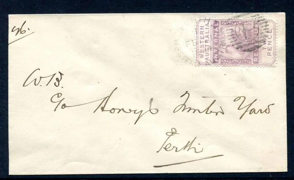 1893 2d dull purple on Perth addressed cover tied ... Image 1++