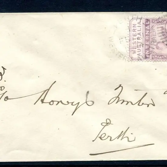1893 2d dull purple on Perth addressed cover tied ...