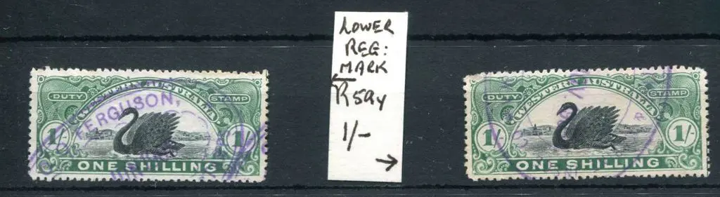 1904 1/- deep dull green x 2 with register marks ... Image 1++