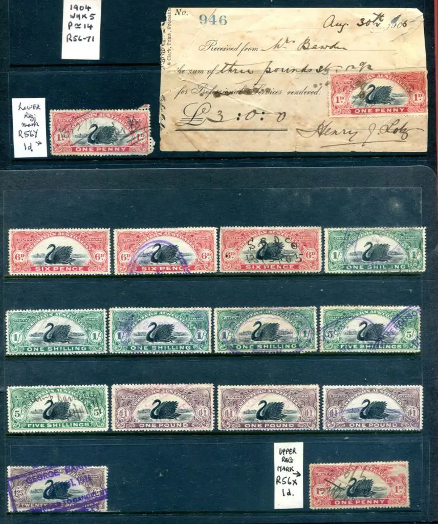 1904 1d to £25 selection consisting 1d x 10, 3d x ... Image 1++