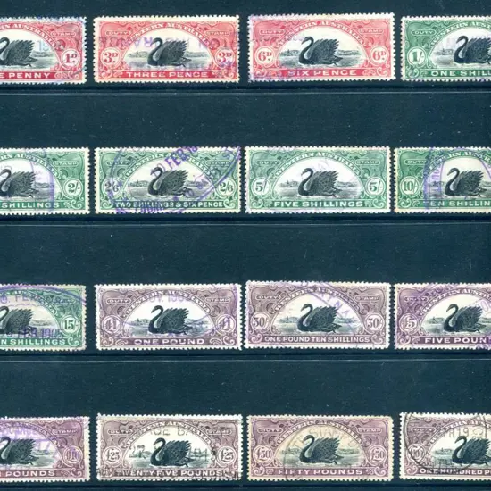 1904 1d to £100 complete set of 16. The £50 & £100 ...