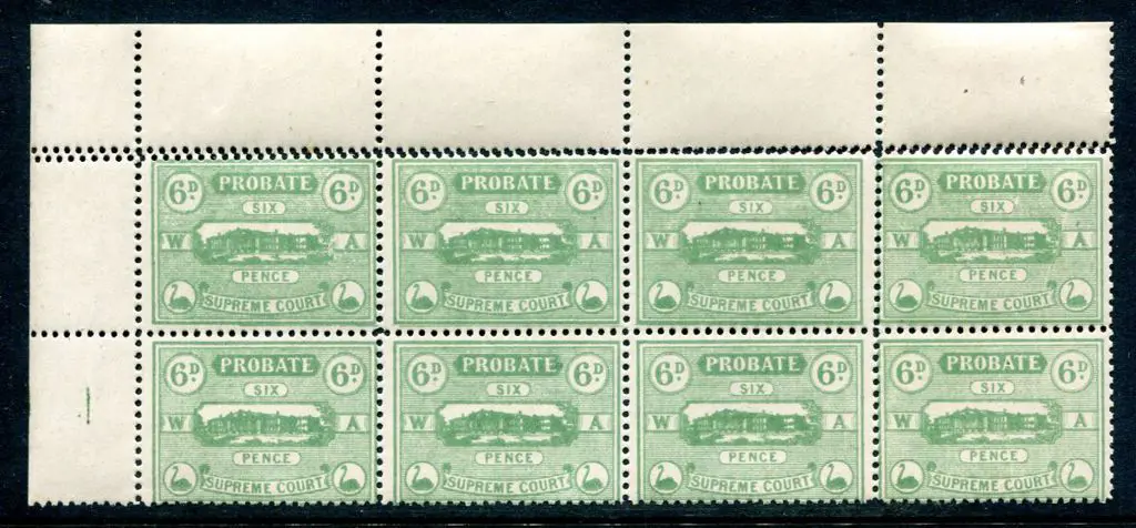 1907 6d Supreme Court green, no wmk, top left ... Image 1++