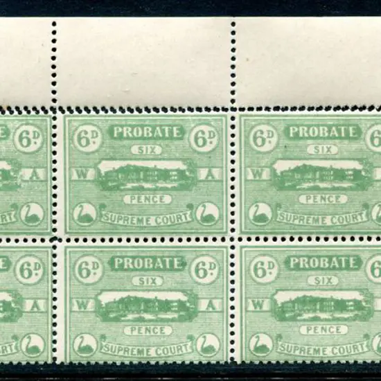 1907 6d Supreme Court green, no wmk, top left ...