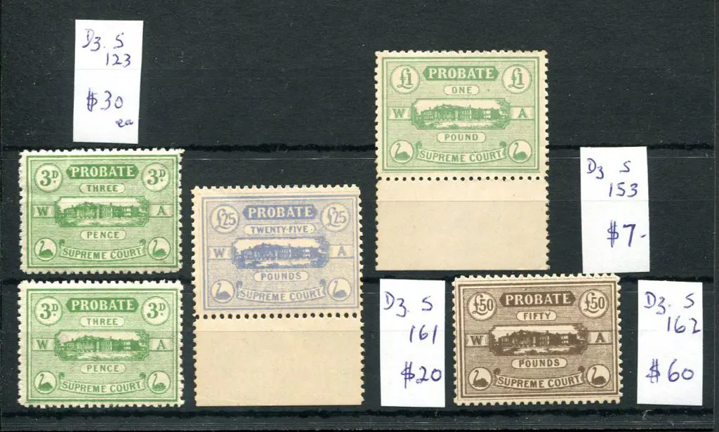1907/22 3d green x 2, £1 green, £25 pale blue & ... Image 1++