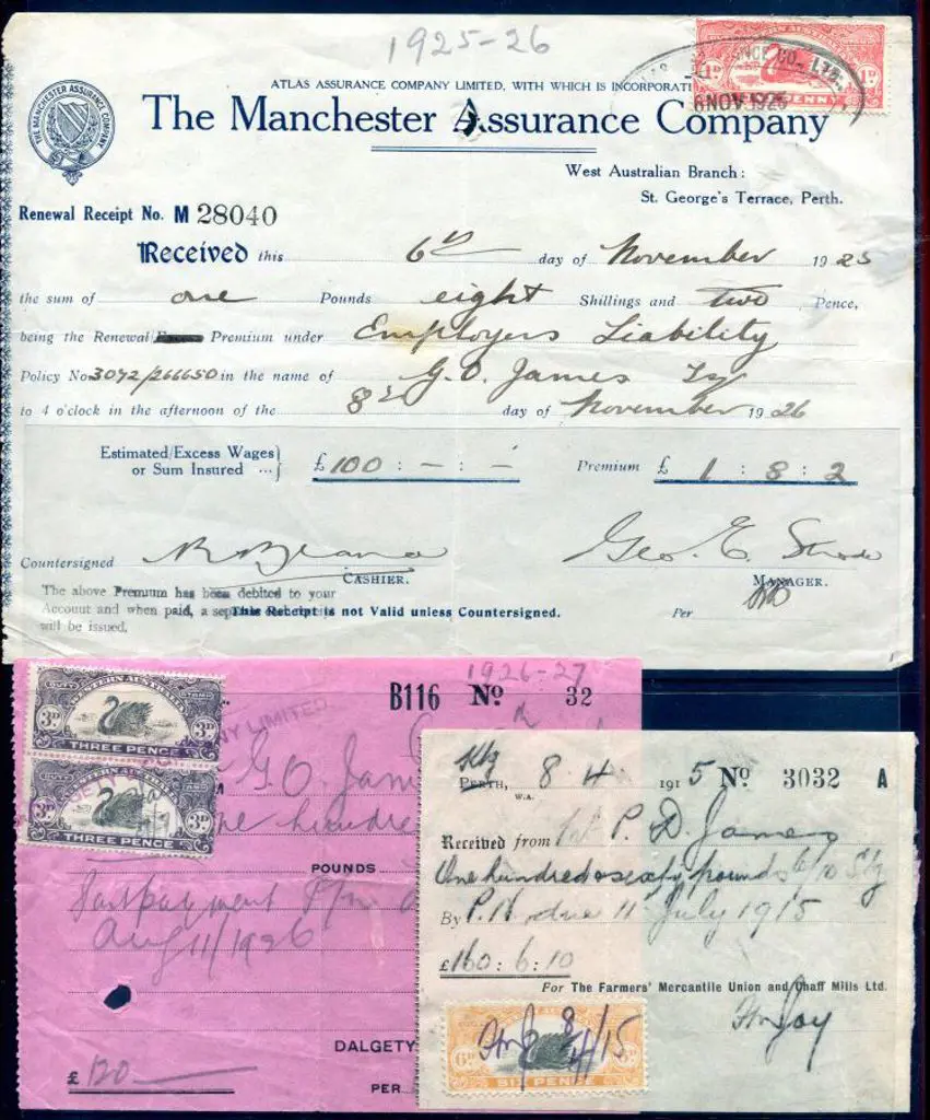 1915 (8th Apr) Receipt for £160/6/10 with 6d ... Image 1++