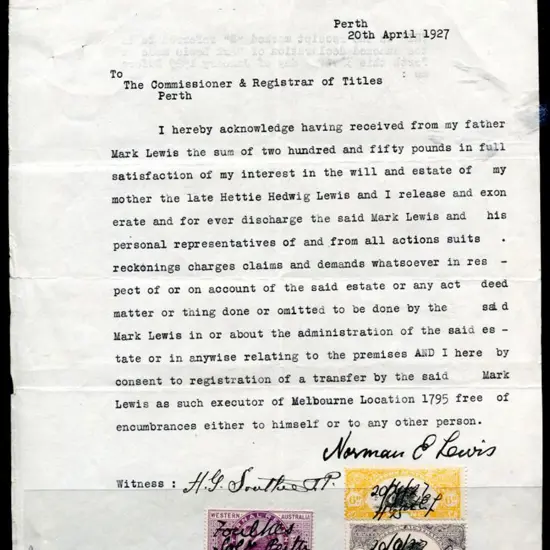 1927 (20th Apr) £1 lilac Internal Revenue with ...